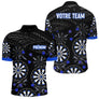 Polo Fléchettes Personnalisé – Design Cibles Bleu Royal - Polo Zippé Homme