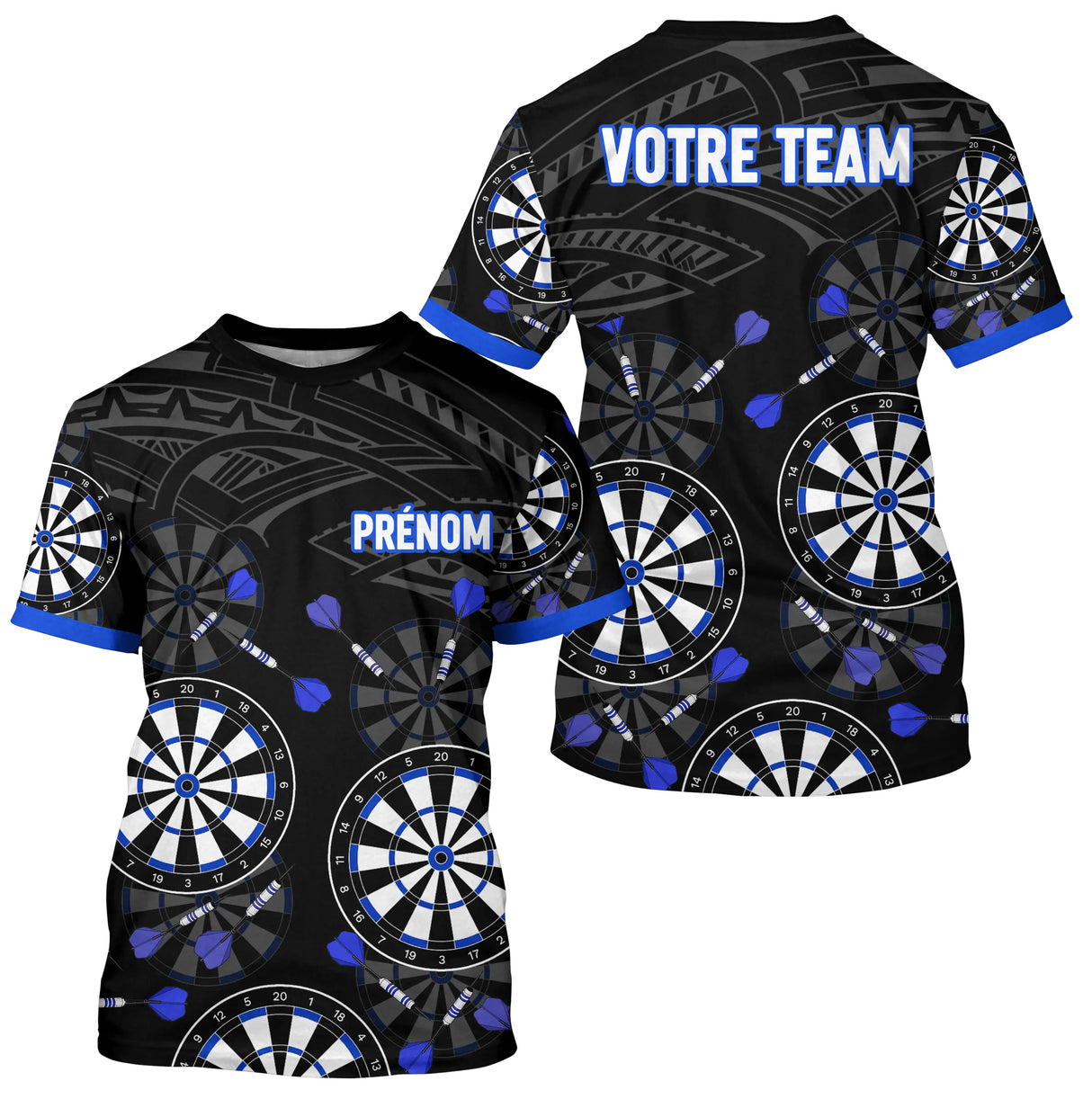 Polo Fléchettes Personnalisé – Design Cibles Bleu Royal - T-Shirt Homme