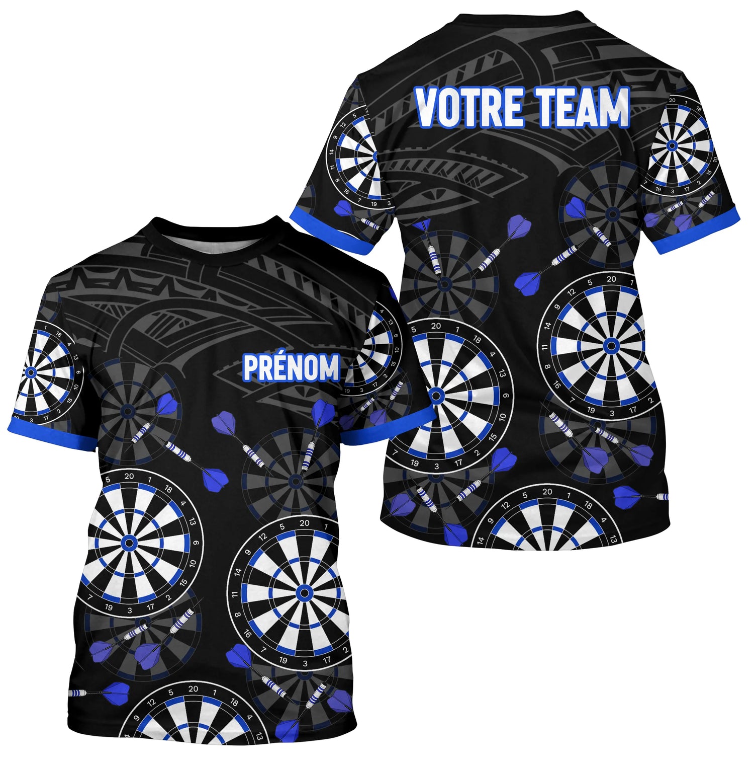 Polo Fléchettes Personnalisé – Design Cibles Bleu Royal - T-Shirt Homme