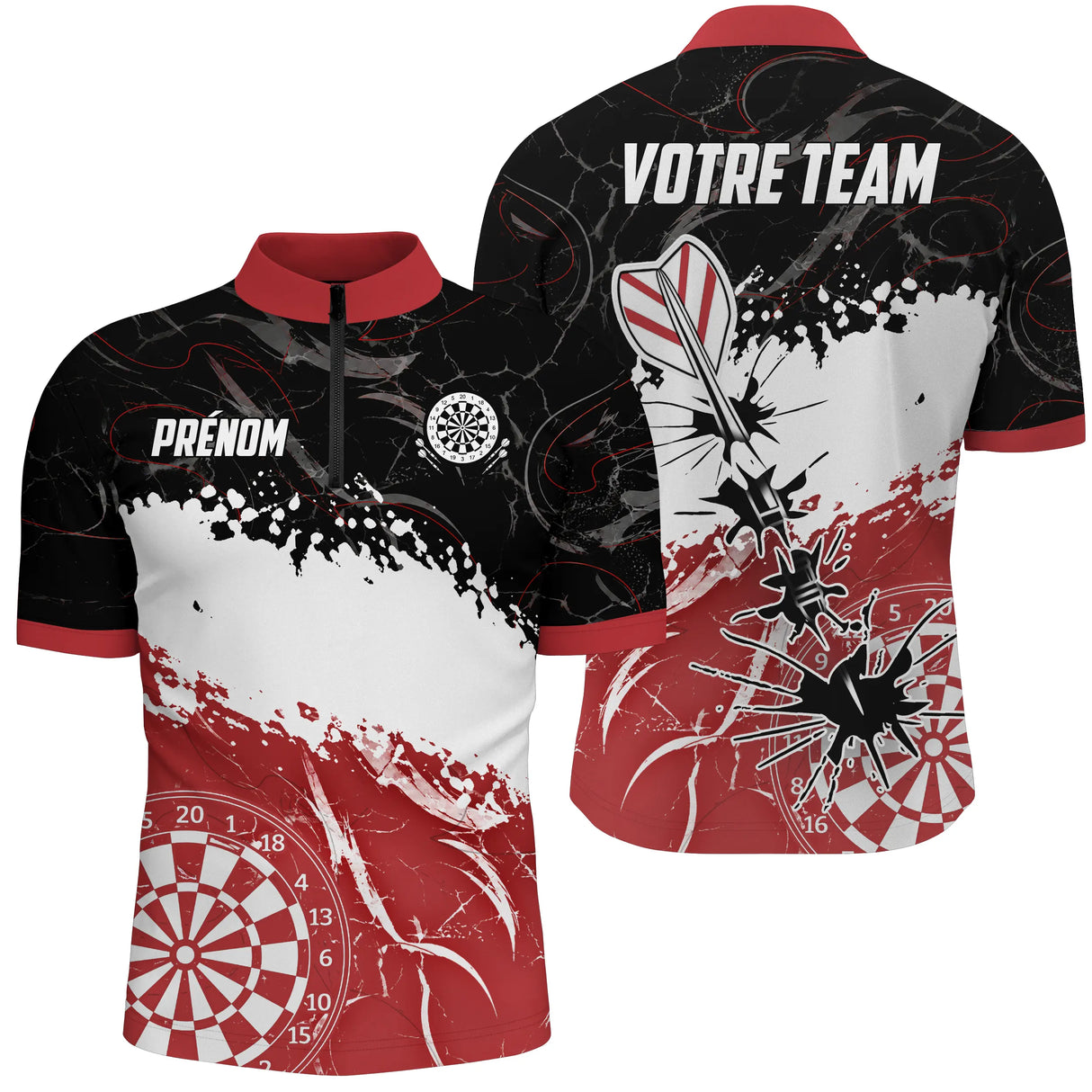 Polo Fléchettes Personnalisé – Design Graphisme Moderne - Polo Zippé Homme