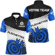 Polo Fléchettes Personnalisé – Design Halftone Bleu - Polo Homme