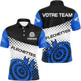 Polo Fléchettes Personnalisé – Design Halftone Bleu - Polo Homme