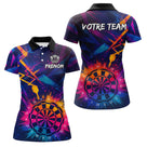 Polo Fléchettes Personnalisé – Design Néon & Cible Électrique - Polo Femme
