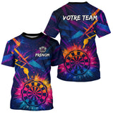 Polo Fléchettes Personnalisé – Design Néon & Cible Électrique - T-Shirt Homme