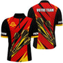 Polo Fléchettes Personnalisé – Design Rouge & Noir Gold Édition - Polo Zippé Homme