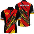 Polo Fléchettes Personnalisé – Design Rouge & Noir Gold Édition - Polo Zippé Homme