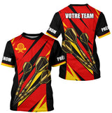 Polo Fléchettes Personnalisé – Design Rouge & Noir Gold Édition - T-Shirt Homme