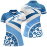 Polo Fléchettes Personnalisé – Design Étoilé Bleu Ciel - Polo Femme