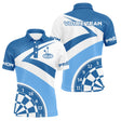 Polo Fléchettes Personnalisé – Design Étoilé Bleu Ciel - Polo Homme