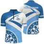 Polo Fléchettes Personnalisé – Design Étoilé Bleu Ciel - Polo Zippé Homme