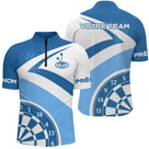 Polo Fléchettes Personnalisé – Design Étoilé Bleu Ciel - Polo Zippé Homme