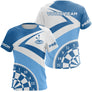 Polo Fléchettes Personnalisé – Design Étoilé Bleu Ciel - T-Shirt Femme