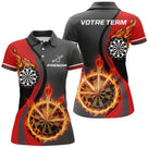 Polo Fléchettes Personnalisé – Esprit Champion Rouge & Noir - Polo Femme