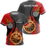 Polo Fléchettes Personnalisé – Esprit Champion Rouge & Noir - T-Shirt Femme