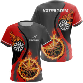Polo Fléchettes Personnalisé – Esprit Champion Rouge & Noir - T-Shirt Femme