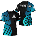 Polo Fléchettes Personnalisé – Géométrique Bleu Turquoise - T-Shirt Homme
