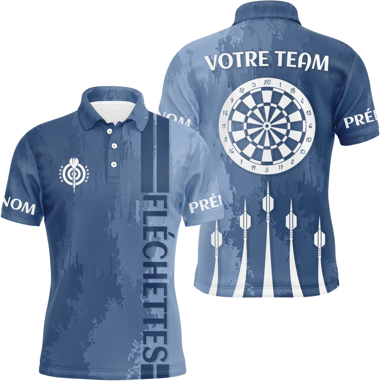 Polo Fléchettes Personnalisé – Maillot d’Équipe Premium - Polo Homme