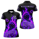Polo Fléchettes Personnalisé – Main Feu Violette Cible - Polo Femme