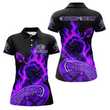 Polo Fléchettes Personnalisé – Main Feu Violette Cible - Polo Femme