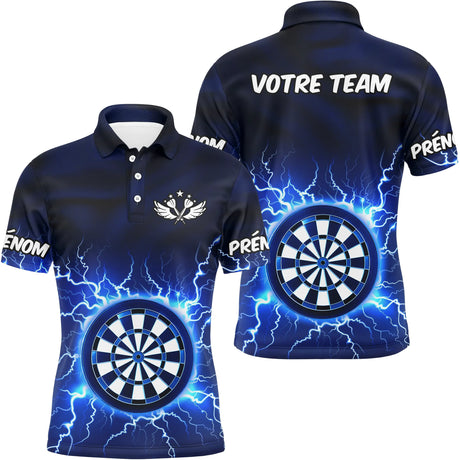 Polo Fléchettes Personnalisé Marine – Éclair Électrique Cible - Polo Homme