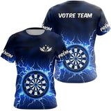 Polo Fléchettes Personnalisé Marine – Éclair Électrique Cible - T-Shirt Femme