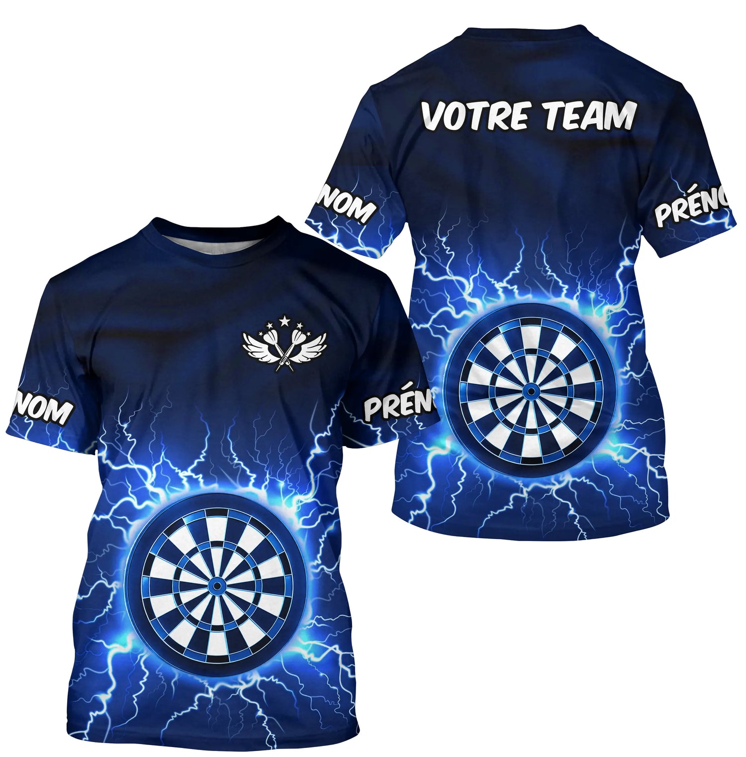 Polo Fléchettes Personnalisé Marine – Éclair Électrique Cible - T-Shirt Homme