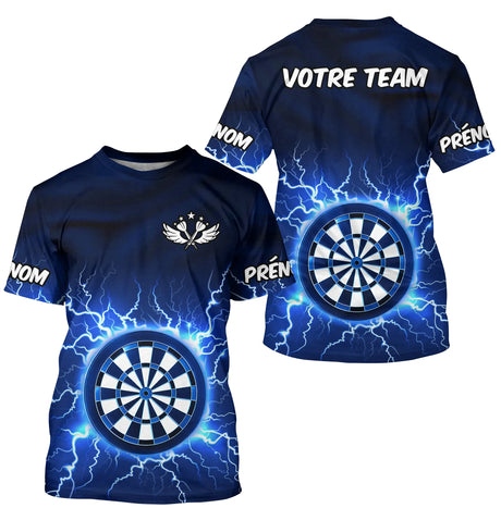 Polo Fléchettes Personnalisé Marine – Éclair Électrique Cible - T-Shirt Homme