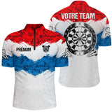 Polo Fléchettes Personnalisé – Motif Effet Peinture - Polo Zippé Homme