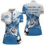 Polo Fléchettes Personnalisé – Motif Splash Bleu - Polo Zippé Femme