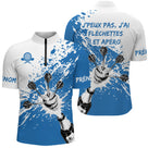 Polo Fléchettes Personnalisé – Motif Splash Bleu - Polo Zippé Homme