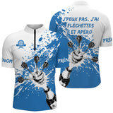 Polo Fléchettes Personnalisé – Motif Splash Bleu - Polo Zippé Homme