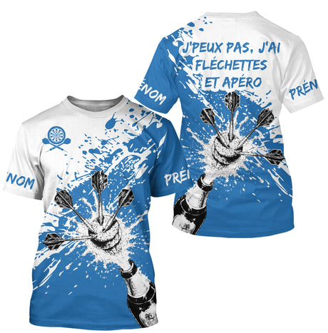 Polo Fléchettes Personnalisé – Motif Splash Bleu - T-Shirt Homme