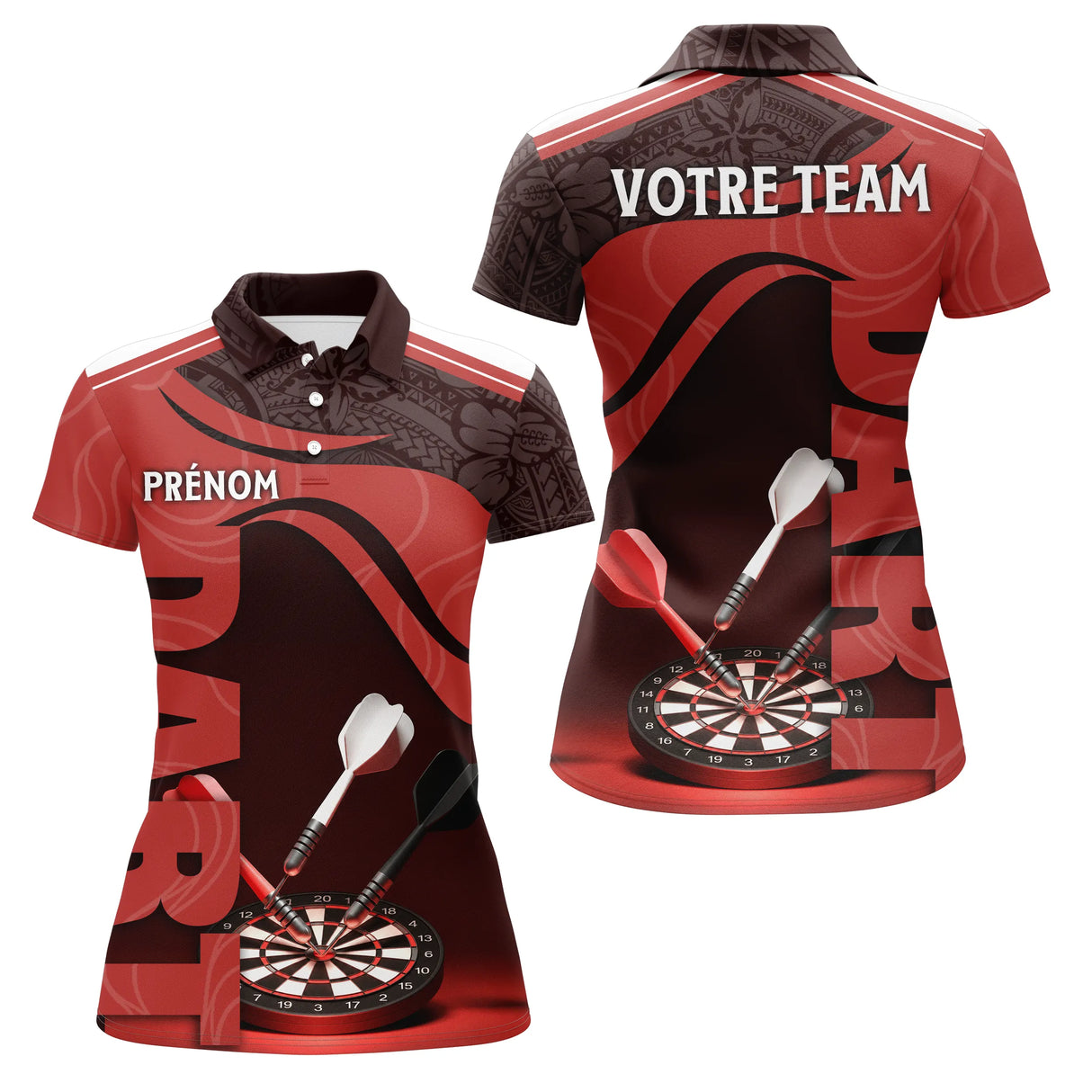 Polo Fléchettes Personnalisé – Motif Tribal & Cible - Polo Femme