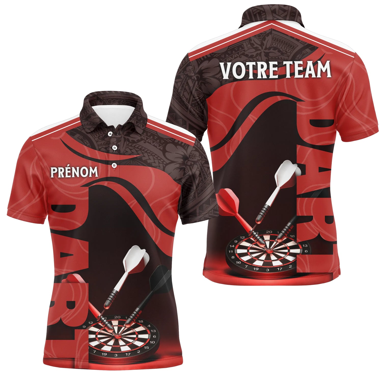 Polo Fléchettes Personnalisé – Motif Tribal & Cible - Polo Homme