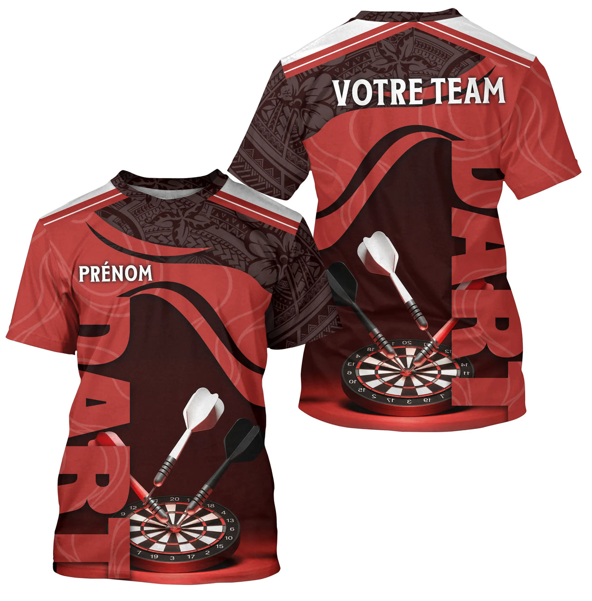 Polo Fléchettes Personnalisé – Motif Tribal & Cible - T-Shirt Homme