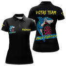 Polo Fléchettes Personnalisé Noir - Fighters Team Design - Polo Femme