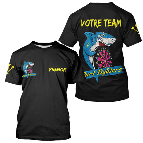 Polo Fléchettes Personnalisé Noir - Fighters Team Design - T-Shirt Homme