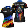 Polo Fléchettes Personnalisé Noir – Cible Multicolore Artistique - Polo Femme