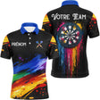 Polo Fléchettes Personnalisé Noir – Cible Multicolore Artistique - Polo Homme