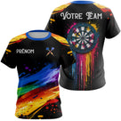 Polo Fléchettes Personnalisé Noir – Cible Multicolore Artistique - T-Shirt Femme