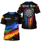 Polo Fléchettes Personnalisé Noir – Cible Multicolore Artistique - T-Shirt Homme