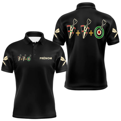 Polo Fléchettes Personnalisé Noir – Cible Visiez Perfection - Polo Homme