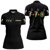 Polo Fléchettes Personnalisé Noir – Cible Visiez Perfection - Polo Zippé Femme