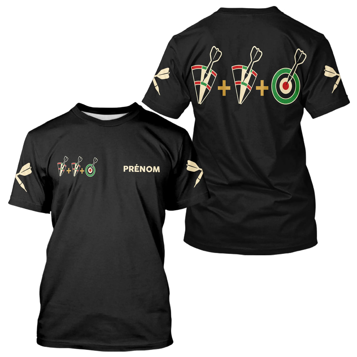 Polo Fléchettes Personnalisé Noir – Cible Visiez Perfection - T-Shirt Homme