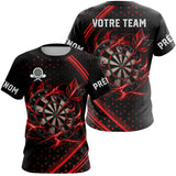 Polo Fléchettes Personnalisé Premium – Effets Éclairs Rouges - T-Shirt Femme
