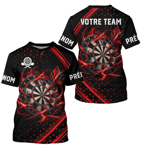 Polo Fléchettes Personnalisé Premium – Effets Éclairs Rouges - T-Shirt Homme