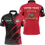 Polo Fléchettes Personnalisé – Rouge & Noir Zone Impact - Polo Homme