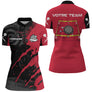 Polo Fléchettes Personnalisé – Rouge & Noir Zone Impact - Polo Zippé Femme
