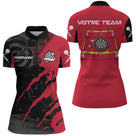 Polo Fléchettes Personnalisé – Rouge & Noir Zone Impact - Polo Zippé Femme