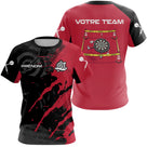 Polo Fléchettes Personnalisé – Rouge & Noir Zone Impact - T-Shirt Femme